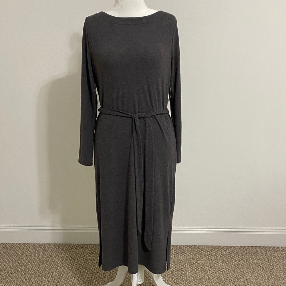 NWOT Knit Charcoal Gray Long Sleeve  Dress